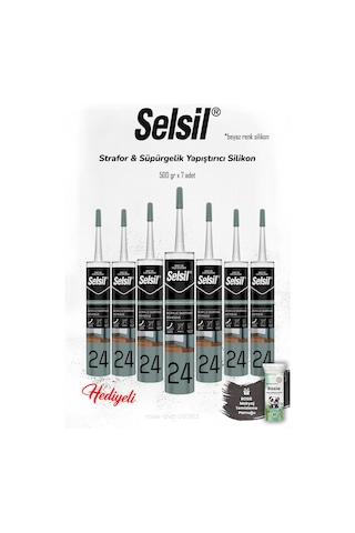 Selsil 7'li 300 Ml Strafor & Süpürgelik Yapıştırıcı Silikon Ve Rosıe