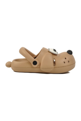 Bej Unisex Çocuk Sabo Terlik Doggy F Bej