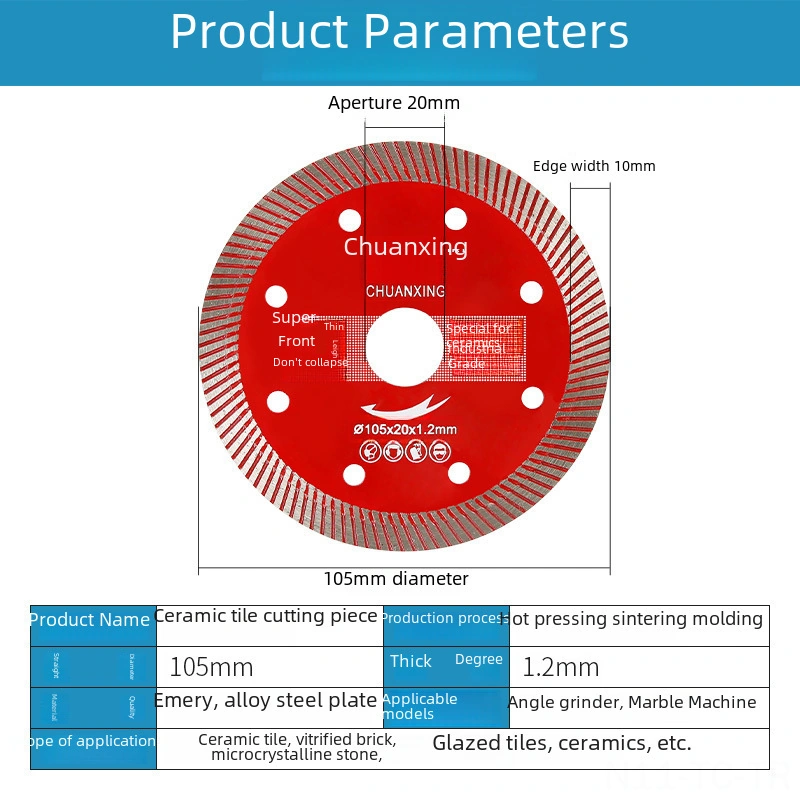 Skycity Seramik, Tam Seramik Ve Camlanmış Tuğla Kesim İçin Ultra İnce, Parçalanmadan Kuru Kesim Profesyonel Açıcı Disk Uçak Bıçak