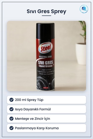 Sıvı Gres Sprey 200 Ml Isıya Dayanıklı Koruyucu Genel Bakım Sprey