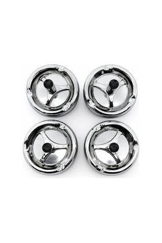 12 Adet Ashtray Yuvarlak - Basmalı Metal Küllük 5468 Çok Renkli