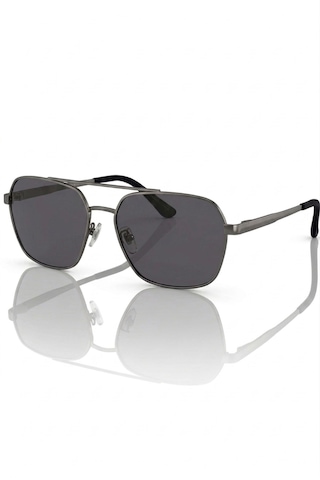 Di Caprio Dc3051gun Altıgen Modern Aviator Polarize Camlı Erkek Güneş Gözlüğü Metalik Gri