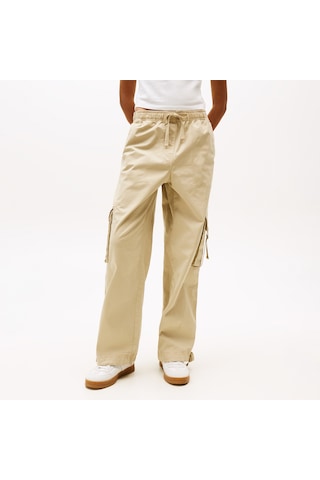 Tommy Hilfiger Loose Cargo Kadın Krem Pantolon Dw0dw20995 Krem