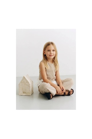 Poala Kids Paris Brown Kareli Takım Kahverengi