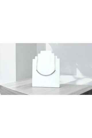 Kadın Çelik Geometrik Dirsek Model Kolye Gümüş Renk Çelik