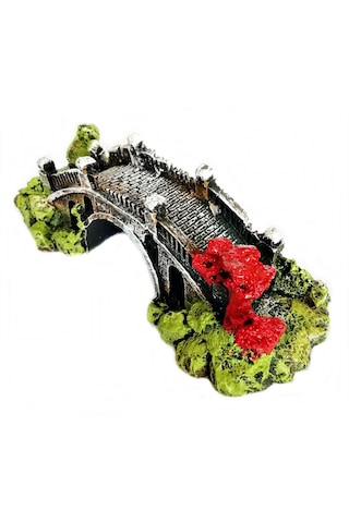 Taş Köprü Akvaryum Dekoru 16 Cm - Renk Kırmızı