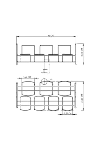 Edora Home 7 Bölmeli Kırmızı Baharatlık Düzenleyici, Seramik Baharatlık- Metal Paslanmaz Kırmızı