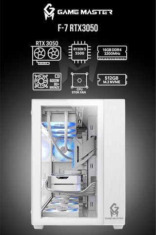 Game Master F7 R5-5500 16 GB 512 GB SSD Dos Masaüstü Oyuncu Bilgisayarı