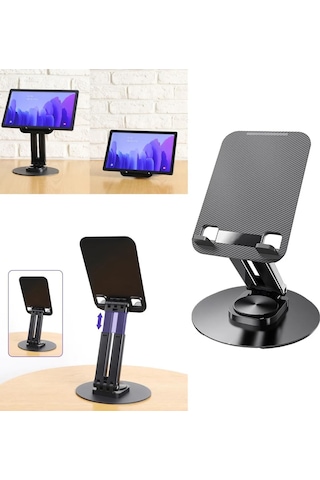 Ayarlanabilir Katlanabilir Masaüstü Telefon Standı, 360 Döner, Uyumlu 4-8 İnç Telefon 13 İnch Kadar Tablet Tutucu, Alüminyum Metal Tabanlı, Kaymaz Taşınabilir 33 Cm Uzunluk Sku: Smg8690010136381