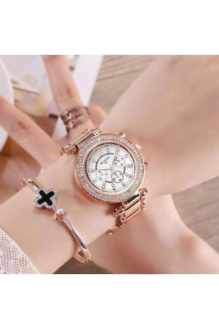 Yingfu S539 Kadın Saati Beyaz Kadran, Yenilikle Tasarım Beyaz