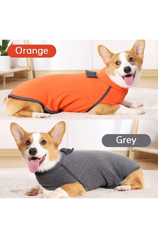 Vkemall Köpekler İçin Kışlık Isı Sağlayan Yünlü İç Katlı Turtleneck Triko - Gri - Beden L Ya002m031