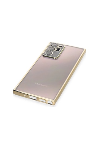 Cosmotex Newface Samsung Galaxy Note 20 Ultra Kılıf Razer Lensli Silikon - Gold