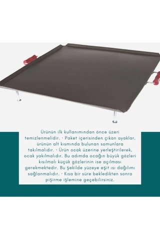 Firstwork Ocak Üstü Kare Sac Bazlama Börek Katmer Sacı