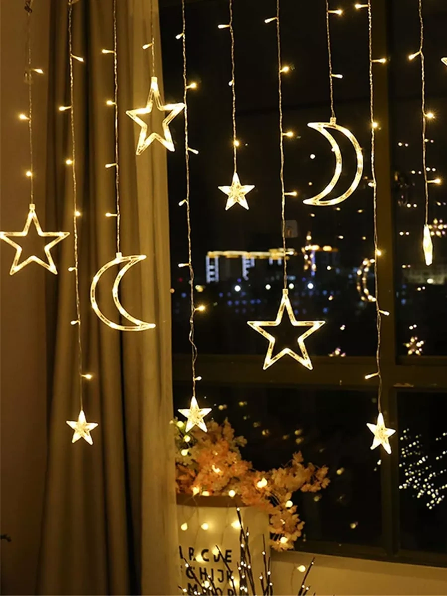 Riota Işıklandırılmış Gece Lambası Yıldızlar Ve Ay 300x100 Cm 180201658 Beyaz