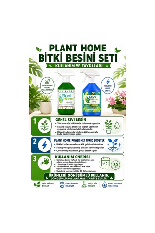 Bitki Besini Seti Genel Sıvı Besin Ve Turbo Booster 2 X 500 Ml 1 L