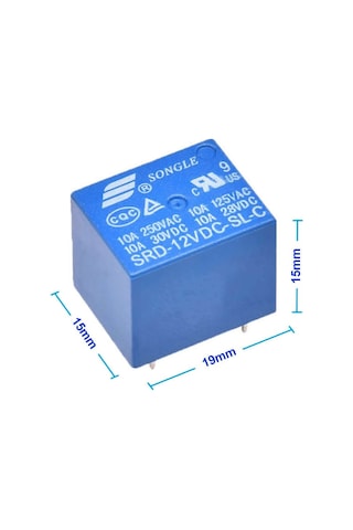 Songle 250v 10a Srd-12vdc-sl-c 12v Dc Röle 5 Pin Pcb Montaj Tip 220v No Nc Güç Rölesi Spdt Lamba Motor Vana