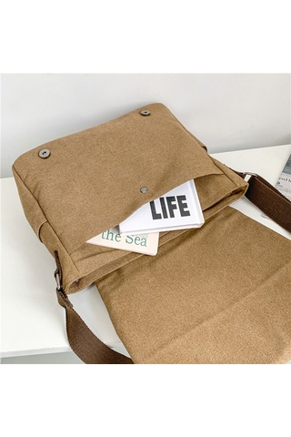 Moda Günlük Çok Amaçlı Kanvas Omuz Çantası Mh7022 Kahverengi