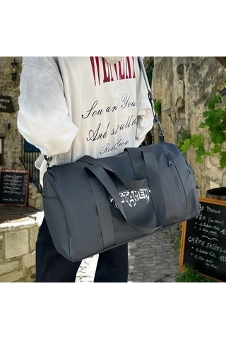 Sandwich Motion003 Spor Çantası - 1 Adet Büyük Kapasiteli Katlanır Fitness Çantası Siyah Siyah