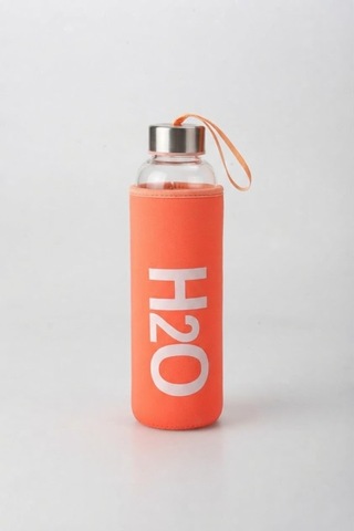 Tohana H2o Kılıflı Cam Matara 600 Ml Turuncu