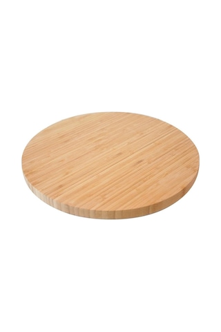 30 Cm Bambu Ahşap Döner Tabanlı Servis Tabağı Dönerli Stantlı Sunum Tahtası Çok Renkli