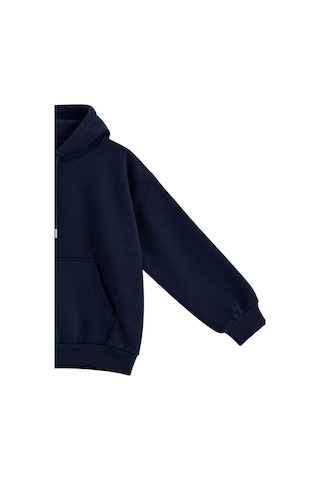 Vadon 1047 Kadın Kapüşonlu Kanguru Cepli 3 İplik Pamuklu Sweatshirt Lacivert