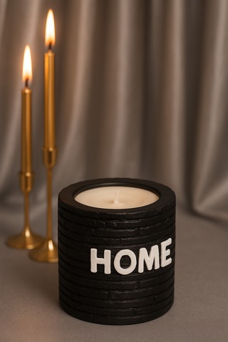 Dekoratif Kokulu Mum Home Siyah Home