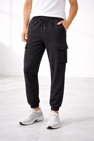 Assema Erkek Jogger Eşofman Altı Regular Fit , Kargo Cepli, Lastikli Paça, Günlük Spor Pantolon - Füme Çok Renkli