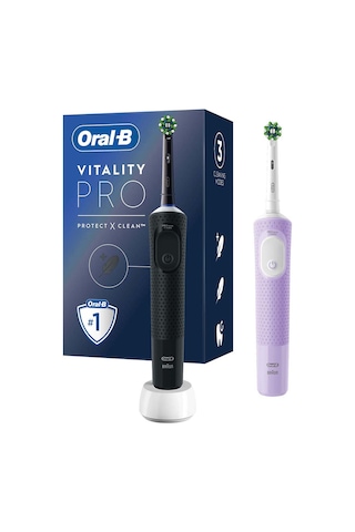 Oral-B Vitality Pro Elektrikli Diş Fırçası Lila - Siyah 2'li