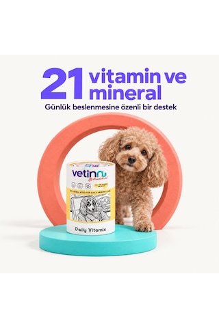 Daily Vitamix - Köpek Multi Vitamin Takviyesi, Bağışıklık Desteği, 21 Vitamin Ve Mineral, Günlük Kullanım, Toz Form, 150 Gram