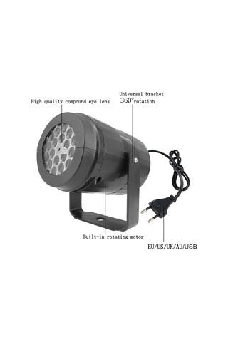 16 Desenli 4w Led Kar Tanesi Noel Dekorasyonu Projektör Işığı, Spec: Uk Plug Diğer