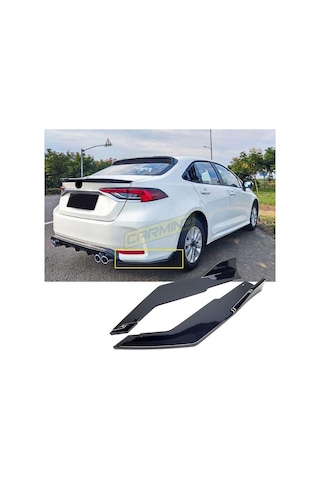 Carmind Toyota Corolla Uyumlu Uyumlu Arka Tampon Altı Flap Piano Black 2019-2021