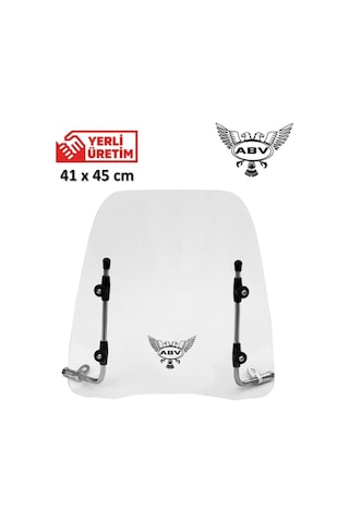 ABV Üniversal Şeffaf Siperlik 41 x 45 CM + Bağlantı Ekipmanı (Motosiklet Camı)