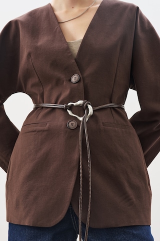 Geniş Tokalı Kordon Kemer Kahverengi Kahverengi