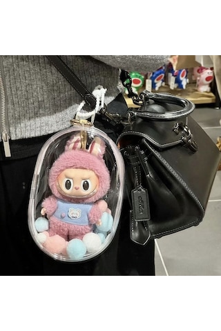 Suofeng Labubu Bebek Çantası: 10-15cm Peluş Oyuncakları İçin Taşıma Ve Korumalı Çanta, Toz Ve Güneşten Koruma Şeffaf