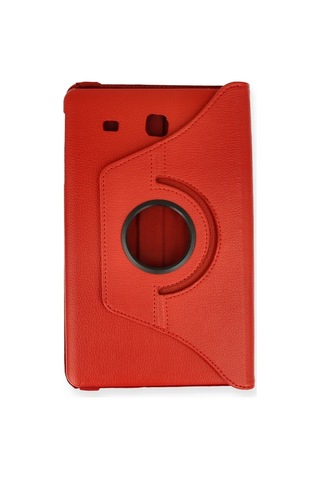 Mmb-trade Samsung Uyumlu Galaxy T560 Tab E 9.7 Kılıf 360 Tablet Deri Kılıf - Kırmızı Mmbz