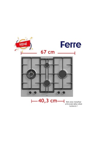 Afm Tech Ve Ferre Gr Turbolu Inox - Beyaz Dijital ED071-WFA WOK + FM7701 + FM3251W Ankastre Set