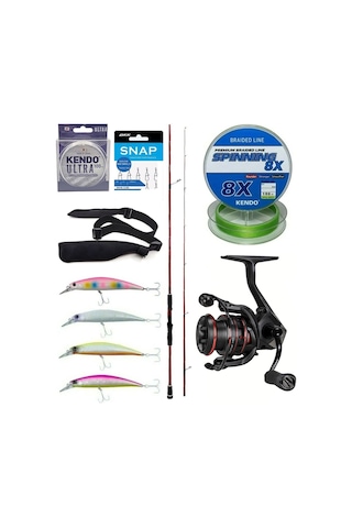 Yek Outdoor Spin Olta Seti Okuma Red Spin 8'0'' 243 Cm 7-28 Gr 2 Parça&okuma Ceymar Chd-2500a 7+1bb Olta Makinesi