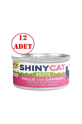 Gimcat Shinycat Kedi Konservesi Tavuk Ve Karidesli 70 Gr 12 Ad