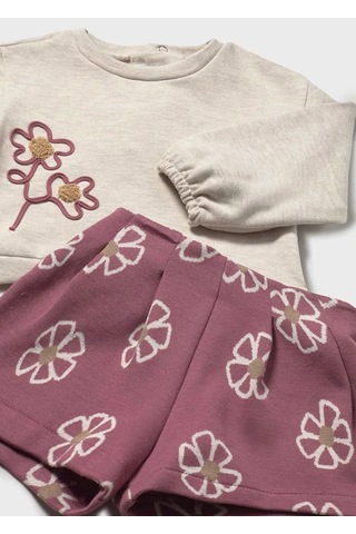 Mayoral Kız Bebek Şort Sweatshirt Takım 2262 Pembe