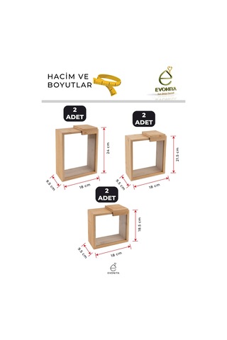 Bambu Kapaklı Erzak Bakliyat Saklama Kabı Mutfak Organizer Tekli Saklama Kutusu 3 Boy 6 Parça Renkli