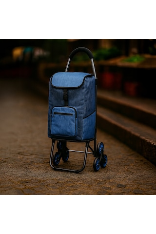 Sessiz 3 Tekerlekli Pazar Arabası Su Geçirmez, Fermuarlı Çantalı