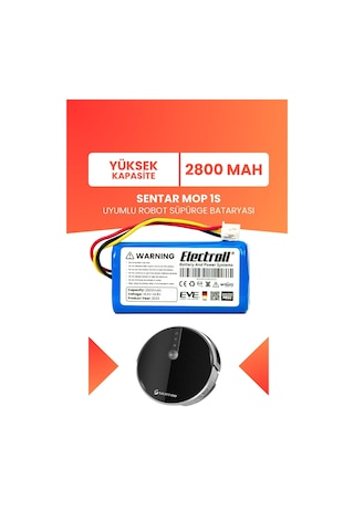 Sentar Mop 1s Uyumlu Batarya Yüksek Kapasite 2800mah Pil Robot Süpürge Batarya Değişimi