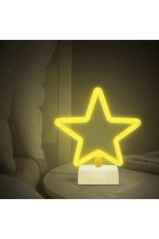 Dekoratif Neon Yıldız Gece Aydınlatması Sarı