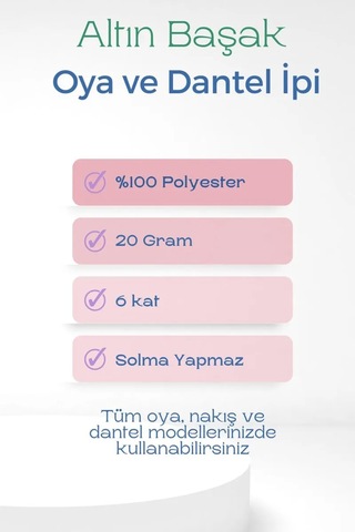 Jenerik 3 Adet Altınbaşak Oya Ve Dantel İpi 20 Gr - Royaleks - No: 035
