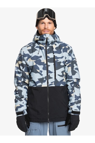 Quiksilver Missinon Printed Block Erkek Kayak/snowboard Mont-eqytj03478 Sef3/puzzle Camo Ice Flow Çok Renkli