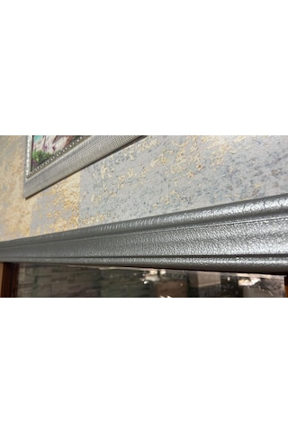 Düz Gri 8cm-117cm Yapışkanlı Çıta Çerçeve Süpürgelik