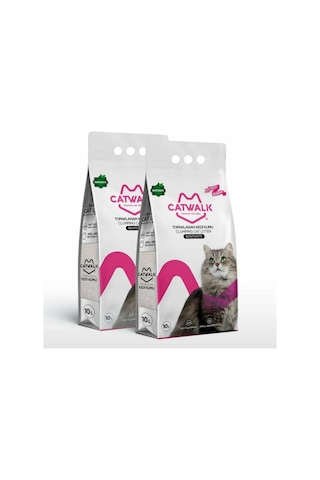 Catwalk Bentonit Bebek Pudralı Kedi Kumu 2 x 10 L