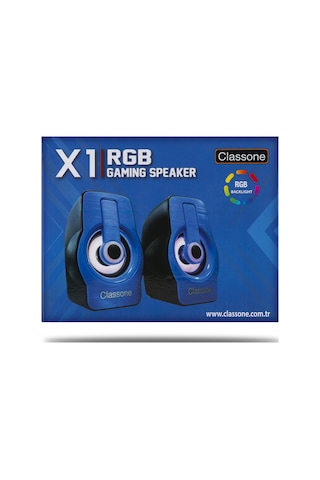 Classone X1 Black Rgb Gaming Hoparlör -Mavi