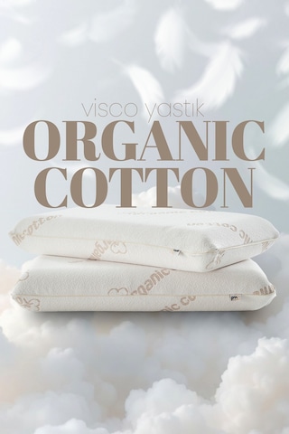 Organik Koton Ortopedik Visko Yastık - %100 Doğal Pamuk Kumaş - Konforlu Nem Kontorllü Akıllı Yastık Beyaz