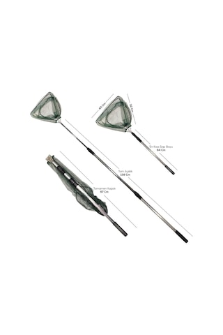 Balza Teleskobik Saplı Üçgen Katlanabilir Karides Ve Balık Kepçesi 170 Cm-9100